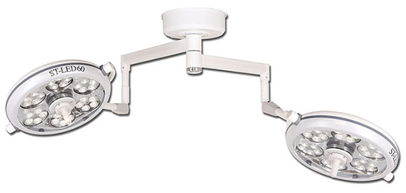 Den Led treo tran 2 nhanh ST-LED60D | Đèn mổ treo trần | Đèn mổ phẫu thuật hai nhánh